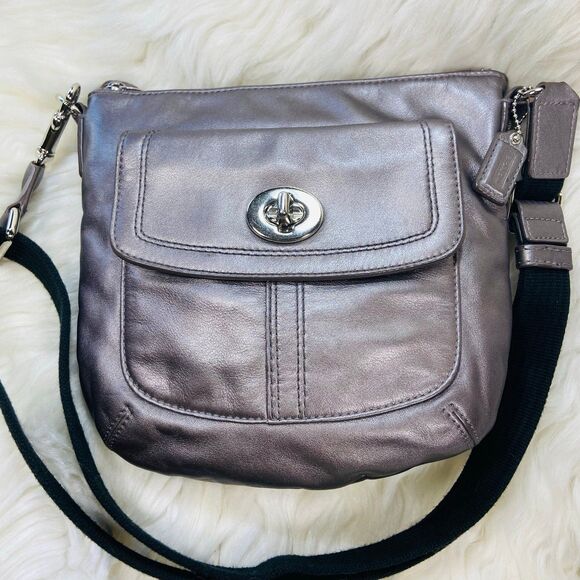 Silver Coach Crossbody Bag - Picture 1 of 12